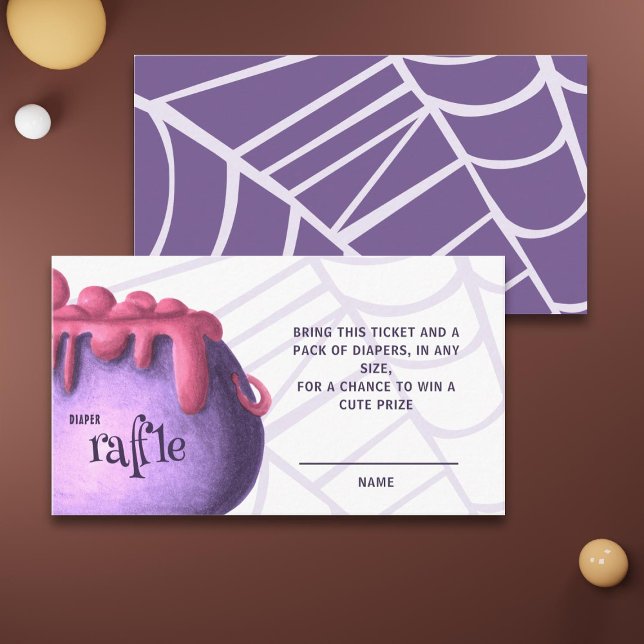 Halloween Diaper Raffle Baby Shower Enclosure Card (Creator Uploaded)