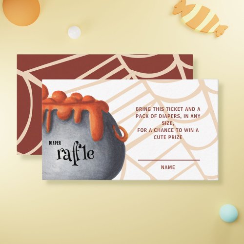 Halloween Diaper Raffle Baby Shower Enclosure Card