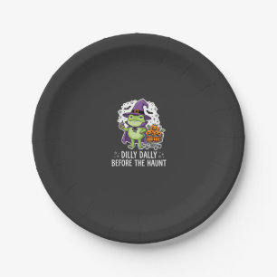 Halloween Dilly Dally Frog Witch Pumpkin Cart Paper Plates