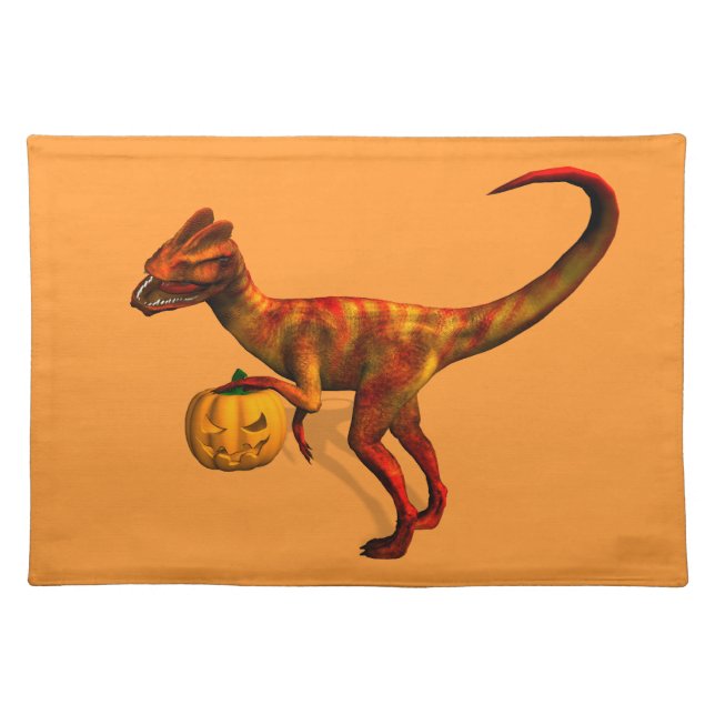 Halloween Dilophosaurus Cloth Placemat (Front)