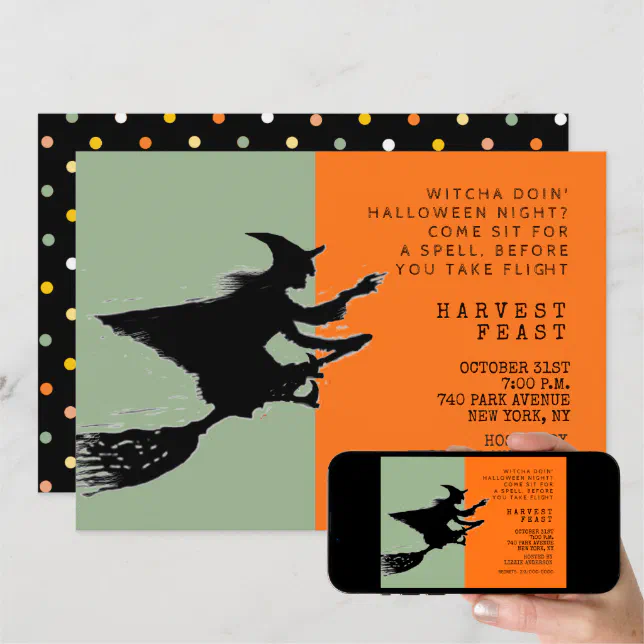 Halloween dinner party invitation Zazzle
