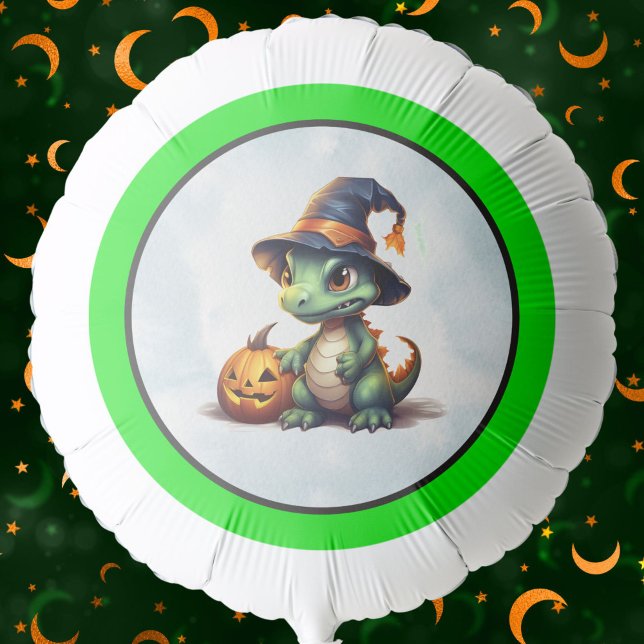 Halloween Dinosaur Dino-Mash Party Balloon (Cute Green Dinosaur Halloween Theme Balloon!)