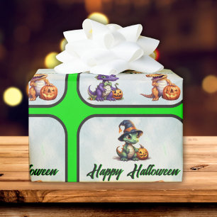 Halloween Dinosaur Dino-Mash Party Wrapping Paper