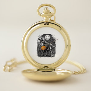 Halloween Dinosaur Skeleton Pumpkin Vintage Shirt Pocket Watch