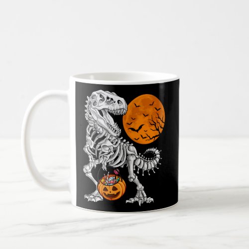 Halloween Dinosaur Skeleton T Rex Scary Pumpkin Mo Coffee Mug