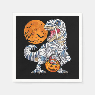 Halloween Dinosaur T rex Mummy Pumpkin Napkins