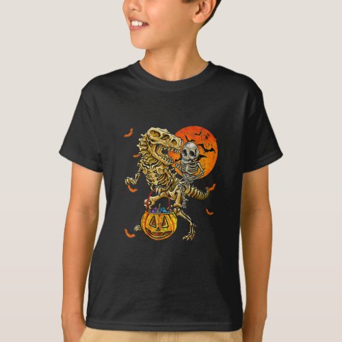 Halloween Dinosaur T Rex Skeleton Scary  T_Shirt