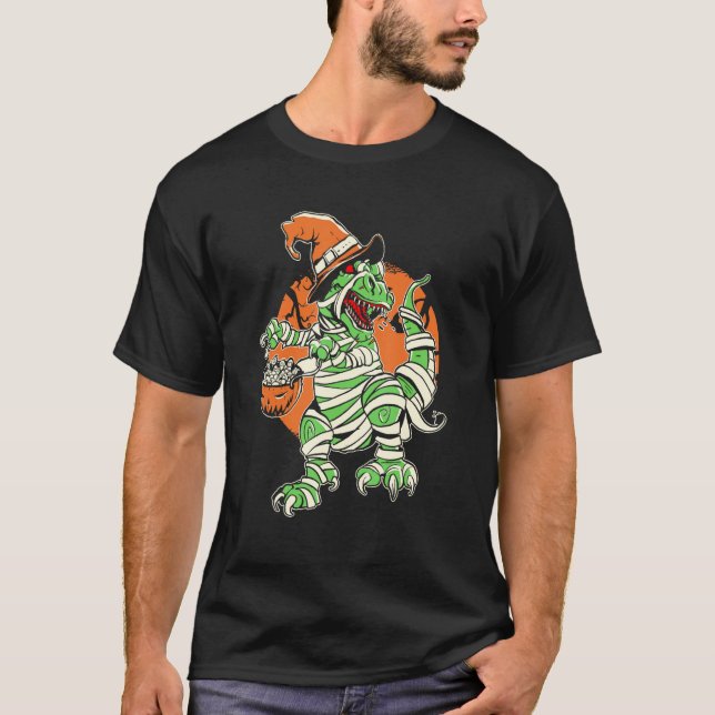 Halloween Dinosaur  Trick Or Treat Scary Spooky Di T-Shirt (Front)