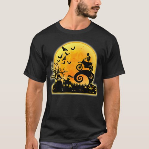 Halloween Dirt Bike Costume Funny Motocross Dirt B T_Shirt