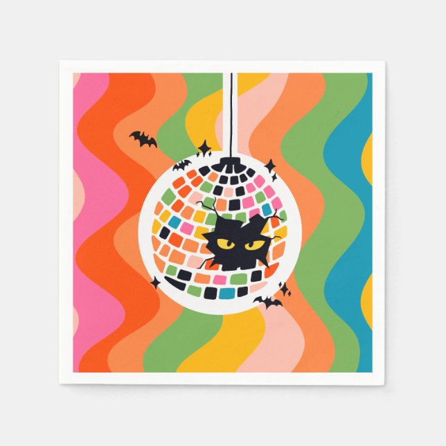 Halloween Disco Ball Paper Napkin (Front)