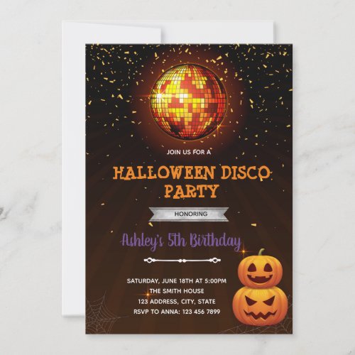 Halloween disco invitation