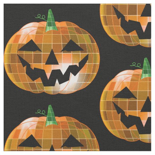 halloween disco mirror ball pumpkin fabric