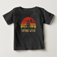Halloween Distressed Vintage Witch Retro Sunset Baby T-Shirt