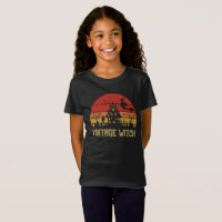 Halloween Distressed Vintage Witch Retro Sunset T-Shirt
