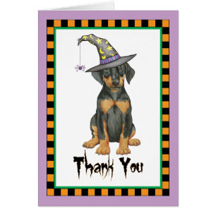 Halloween Doberman Thank You Cards
