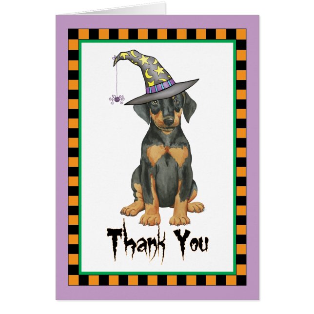Halloween Doberman Thank You Cards (Front)