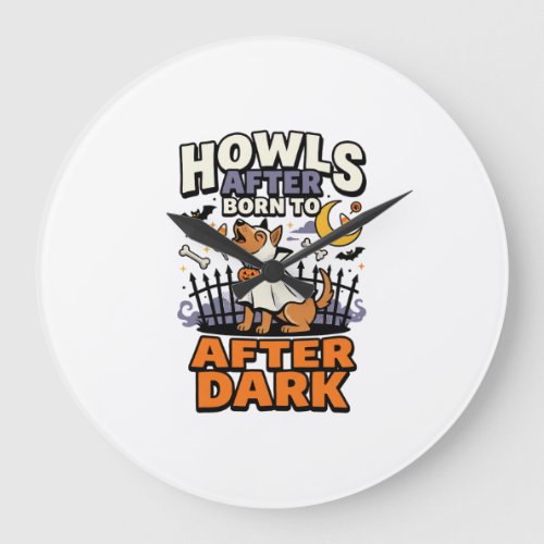 Halloween Dog Boo Crew (5) Large Clock