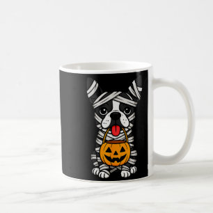 Halloween Dog Boston Terrier Mummy Costume Men Wom Coffee Mug