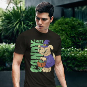 Halloween Dog Candy Quote   T-Shirt