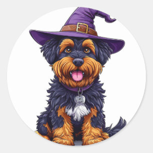 Halloween Dog Classic Round Sticker