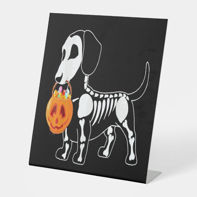 Halloween dog costume  pedestal sign (Front)