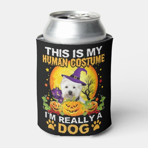 Halloween dog costume t shirt can cooler