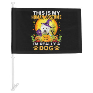Halloween dog costume t shirt car flag