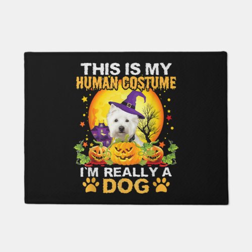 Halloween dog costume t shirt doormat