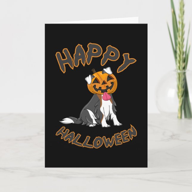 Halloween Dog Dogs Pumpkin Horror Gift Idea Card (Front)