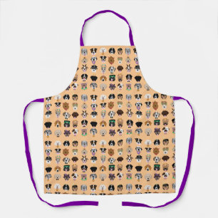 Halloween Dog Faces Pattern Apron
