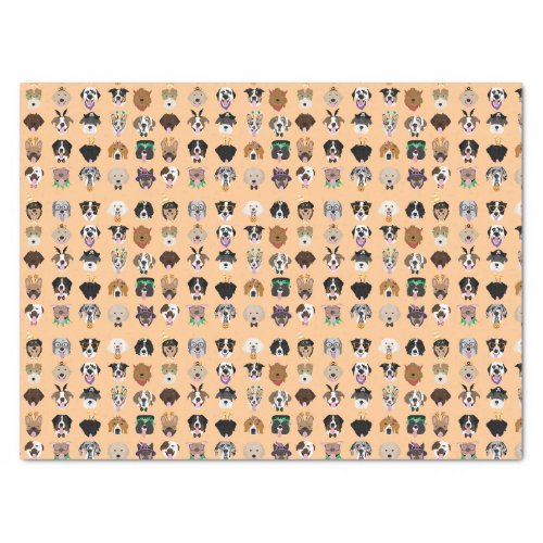 Halloween Dog Faces Pattern Tissue Paper