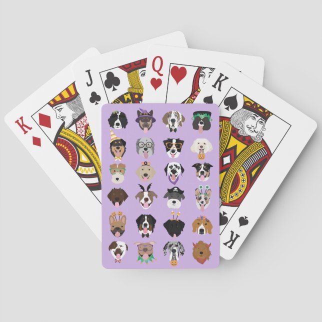 Halloween Dog Faces Poker Cards (Back)