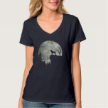Halloween Dog Frenchie Frenchie Dog Moon Howl In F T-Shirt