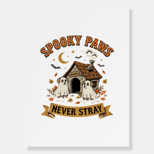 Halloween Dog Ghost Paws Foam Board