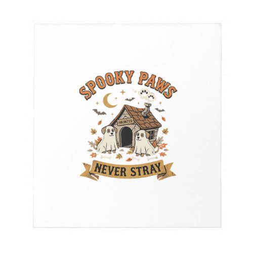 Halloween Dog Ghost Paws Notepad