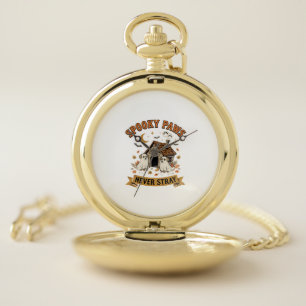 Halloween Dog Ghost Paws Pocket Watch