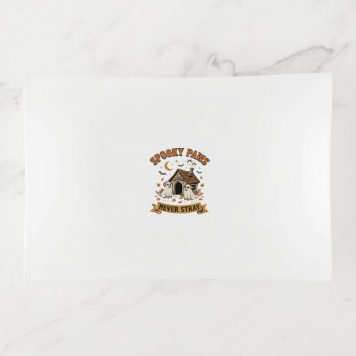 Halloween Dog Ghost Paws Trinket Tray