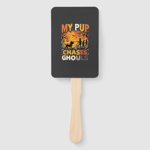 Halloween Dog Graveyard Patrol Hand Fan