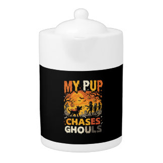 Halloween Dog Graveyard Patrol Teapot
