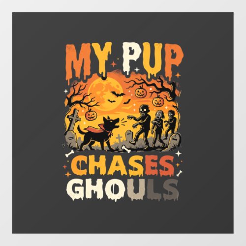 Halloween Dog Graveyard Patrol Window Cling