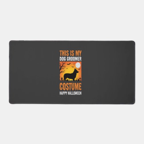 Halloween Dog Groomer Costume Silhouette Desk Mat