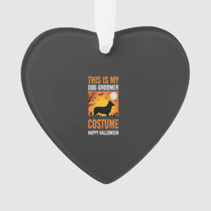 Halloween Dog Groomer Costume Silhouette Ornament