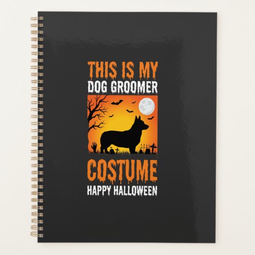 Halloween Dog Groomer Costume Silhouette Planner