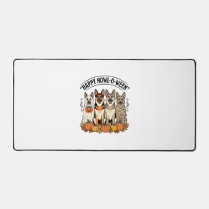Halloween Dog Happy Howl-O-Ween Vintage German She Desk Mat