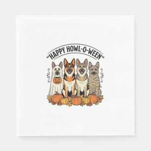 Halloween Dog Happy Howl-O-Ween Vintage German She Napkins