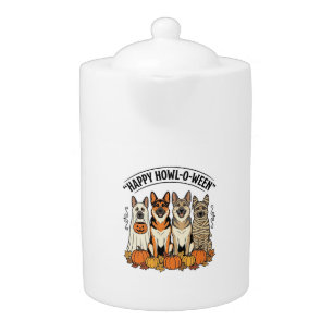 Halloween Dog Happy Howl-O-Ween Vintage German She Teapot
