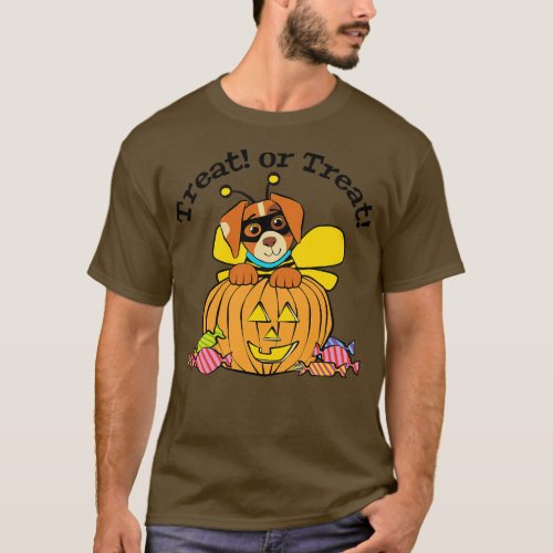Halloween Dog Honey Bee Pumpkin T_Shirt