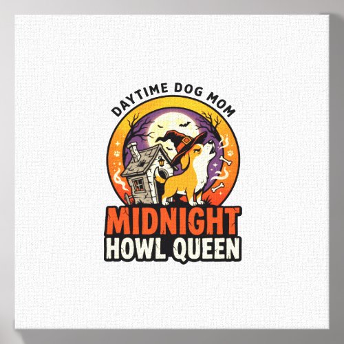Halloween Dog Howl Queen Canvas Photo Tile