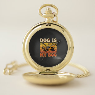 Halloween Dog Is My Boo Pug Ghost Design Pocket Watch