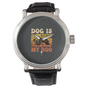 Halloween Dog Is My Boo Pug Ghost Design Watch